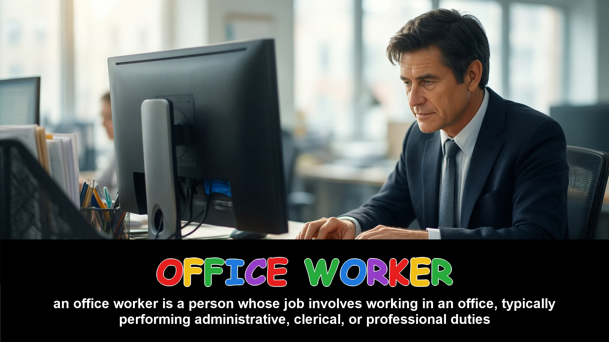 English Illustration for office worker